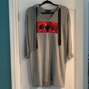 Lightweight hoodie sweatshirt dress